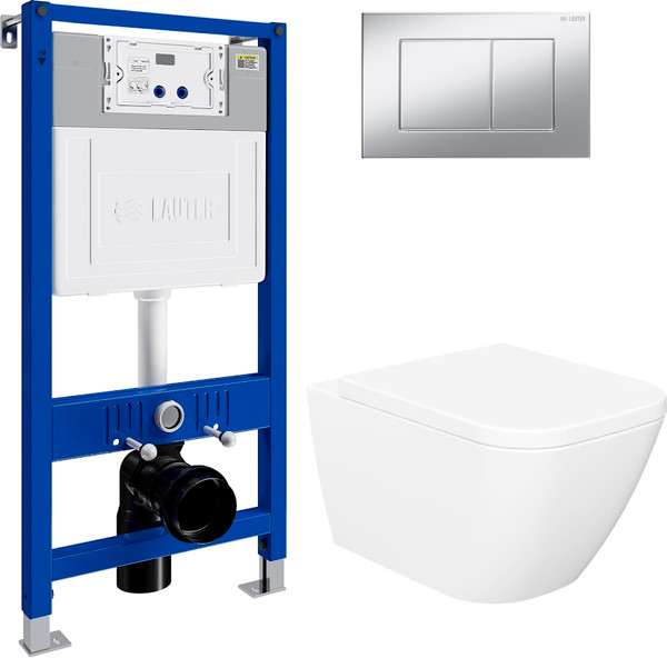 Унитаз подвесной с инсталляцией Lauter Nuremberg 21811 + 21901002 - фото
