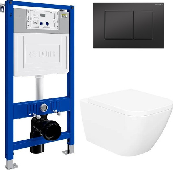 Унитаз подвесной с инсталляцией Lauter Nuremberg 21811 + 21901001 - фото