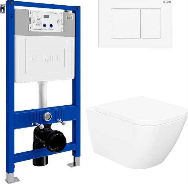 Унитаз подвесной с инсталляцией Lauter Nuremberg 21811 + 21901001 - фото
