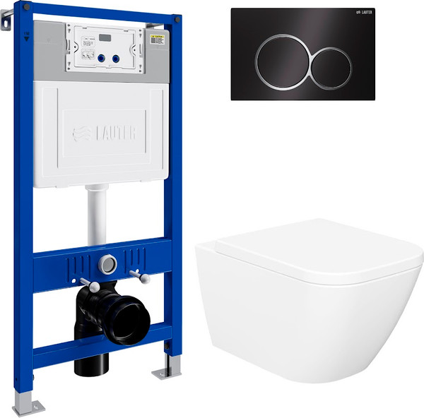 Унитаз подвесной с инсталляцией Lauter Nuremberg 21811 + 21901001 - фото