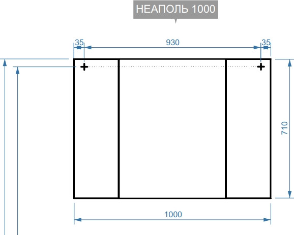Шкаф с зеркалом для ванной Belux Неаполь ВШ 100