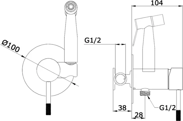 Гигиенический душ со смесителем Vieir V403553N