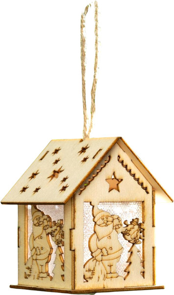 Елочная игрушка Luazon Lighting Домик с Дедом Морозом / 6117280 - фото