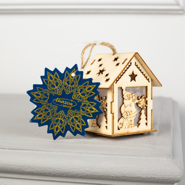 Елочная игрушка Luazon Lighting Домик с Дедом Морозом / 6117280
