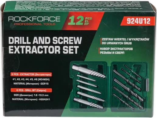 Набор экстракторов RockForce Резьбы и сверл RF-924U12
