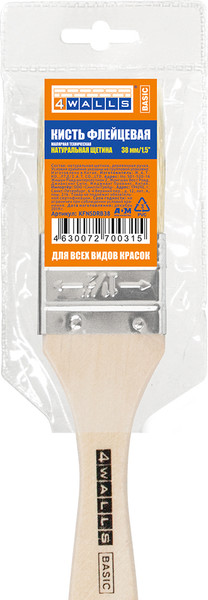 Кисть малярная 4Walls Basic Флейцеваянатуральная щетина / KFNSDRB38 