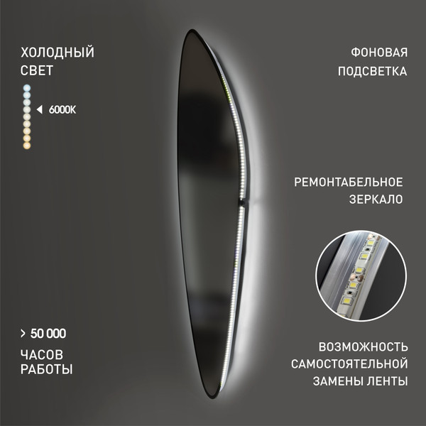 Зеркало Алмаз-Люкс Java black 11055d2-6