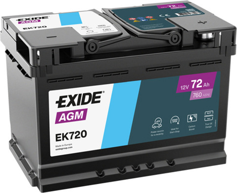 Автомобильный аккумулятор Exide AGM 760A R+ / EK720 - фото