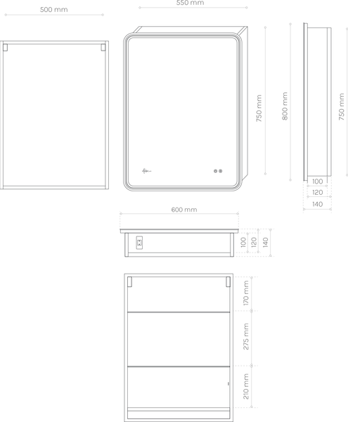 Зеркало Axus Glory 50x80 Стандарт