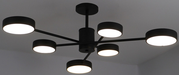 Люстра Estares Mateo 75W 6R-ON/OFF-915x250-BLACK/WHITE-220-IP20 - фото