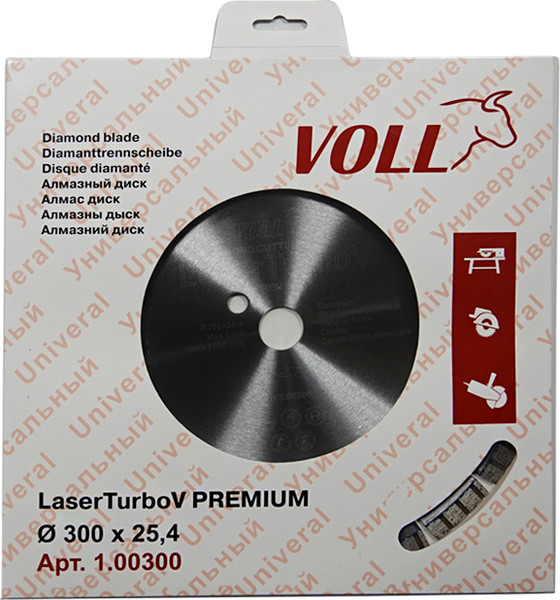 Отрезной диск алмазный VOLL LaserTurbo V Premium 300x25.4мм / 1.00300