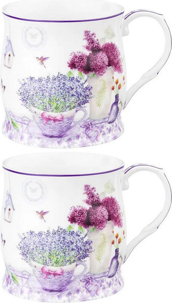 Набор кружек Elan Gallery Лаванда New Bone China / 420769 - фото