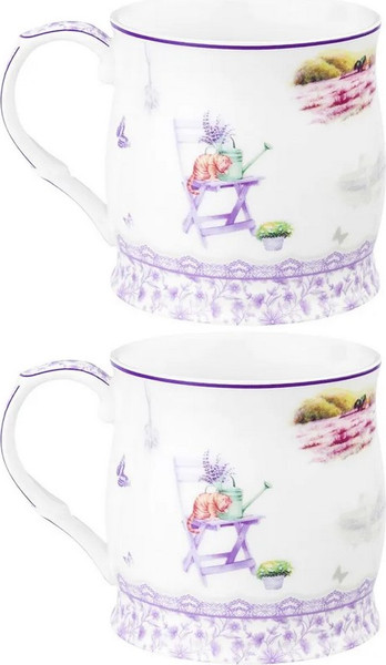 Набор кружек Elan Gallery Лаванда New Bone China / 420769