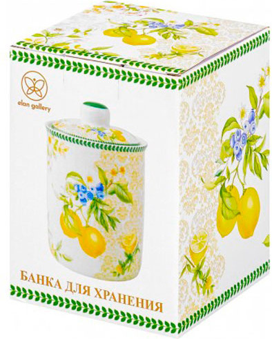 Емкость для хранения Elan Gallery Лимоны New Bone China / 420882