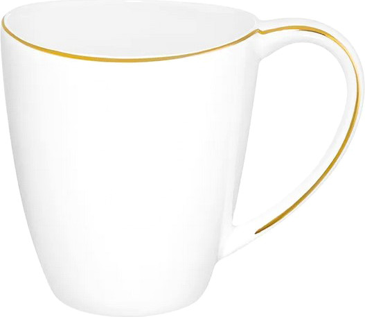 Кружка Elan Gallery Белая с золотом New Bone China / 730875 - фото