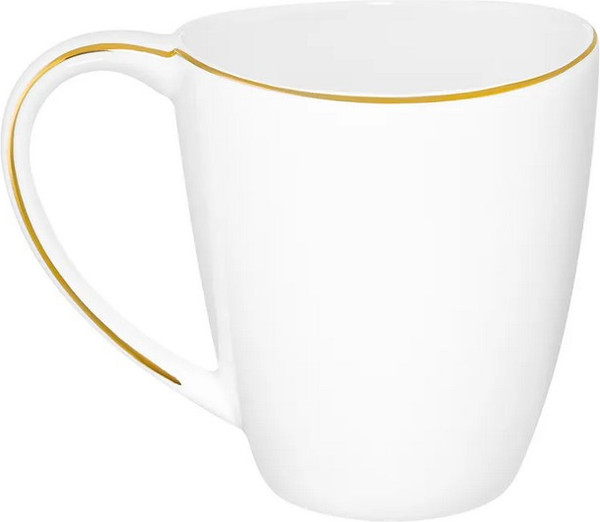 Кружка Elan Gallery Белая с золотом New Bone China / 730875