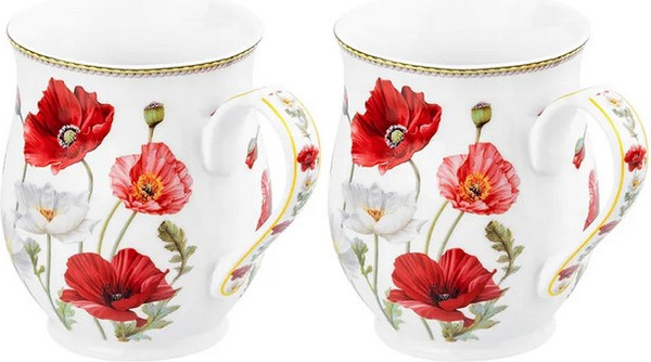 Набор кружек Elan Gallery Маки New Bone China / 420776