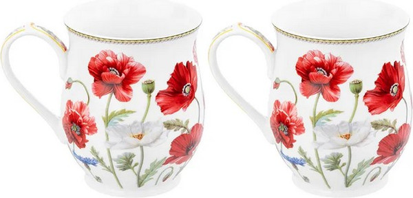 Набор кружек Elan Gallery Маки New Bone China / 420776