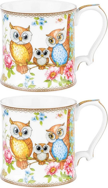 Набор кружек Elan Gallery Совушки New Bone China / 420782 - фото