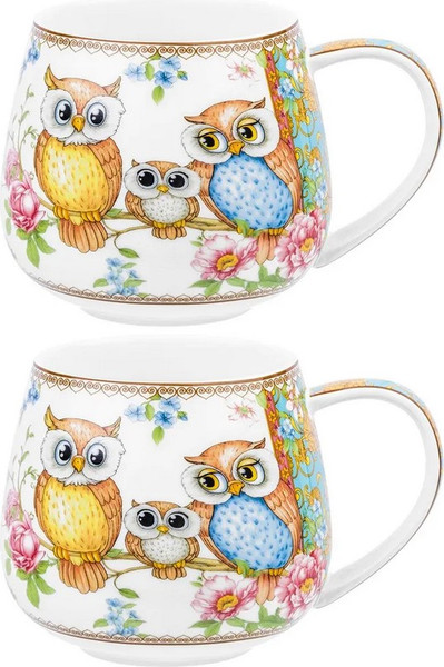 Набор кружек Elan Gallery Совушки New Bone China / 420783 - фото