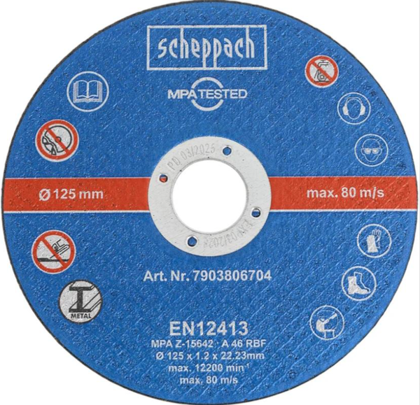 Набор отрезных дисков Scheppach 125мм 125x1.2x22.23 / 7903806704 - фото