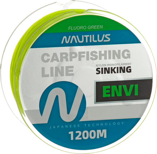 Леска монофильная NAUTILUS Envi Fluoro green 0.356мм 10.7кг 1200м / 06-42302474 - фото