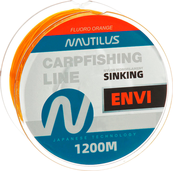 Леска монофильная NAUTILUS Envi Fluoro Orange 0.309мм 8.1кг 1200м / 06-42302466 - фото