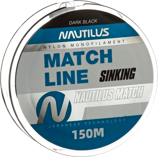 Леска монофильная NAUTILUS Match sinking 0.25мм 5.9кг 150м dark black / 06-42302487 - фото