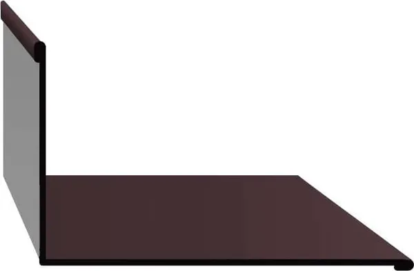 Планка примыкания Скайпрофиль Верхняя 0.5-Пэ Rooftop Matte (СтБархат)-RAL8019 - фото