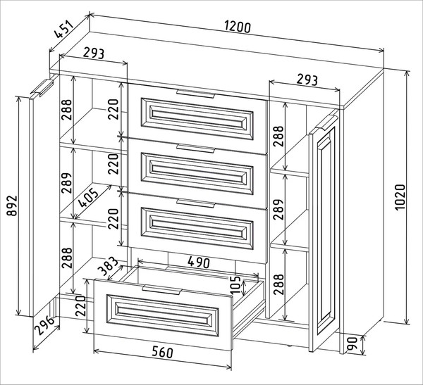 Тумба Интерлиния Концепт КТ-Т120 Деко