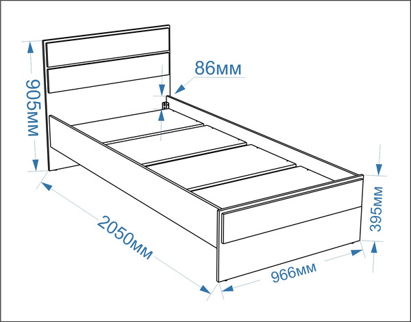 Односпальная кровать Евва Венеция BH-900