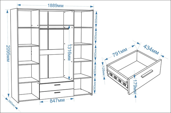 Шкаф Евва Венеция ВН-4D2Z2S