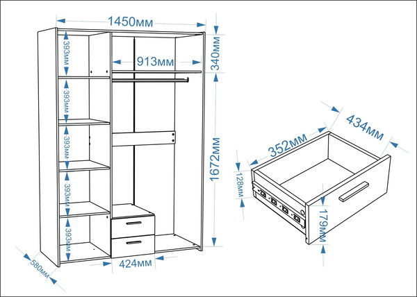 Шкаф Евва Венеция ВН-3D1Z2S
