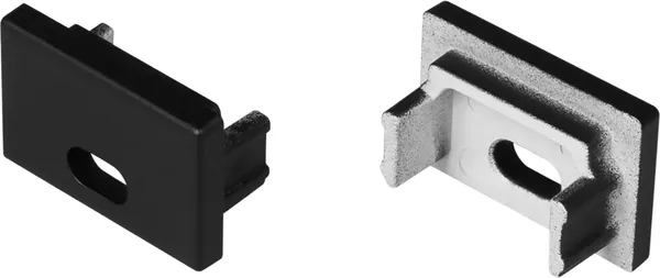 Заглушка для профиля Arlight SL-SLIM15-H10 BLACK с отверстием / 058492 - фото