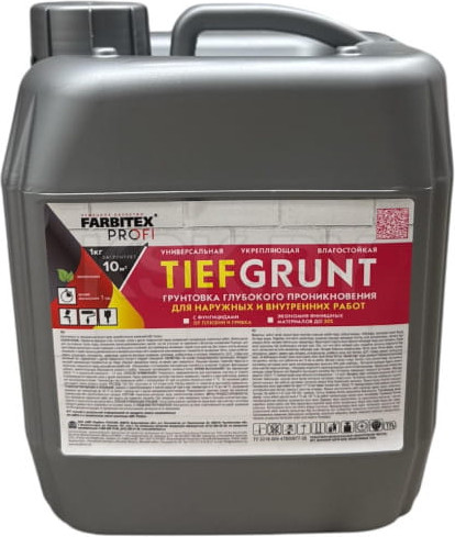 Грунтовка Farbitex Профи Глубокого проникновения TiefGrunt - фото