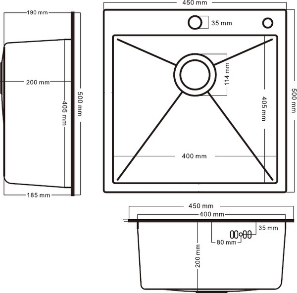 Мойка кухонная Schtoff Best Decor Silver 4550