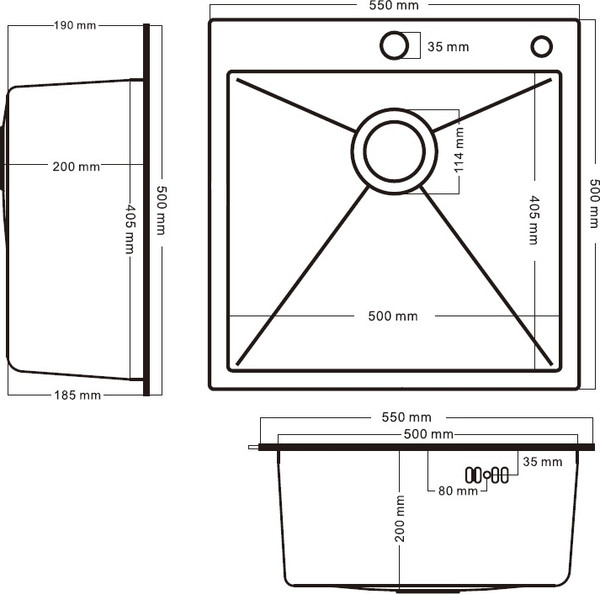 Мойка кухонная Schtoff Best Premium Silver 5550