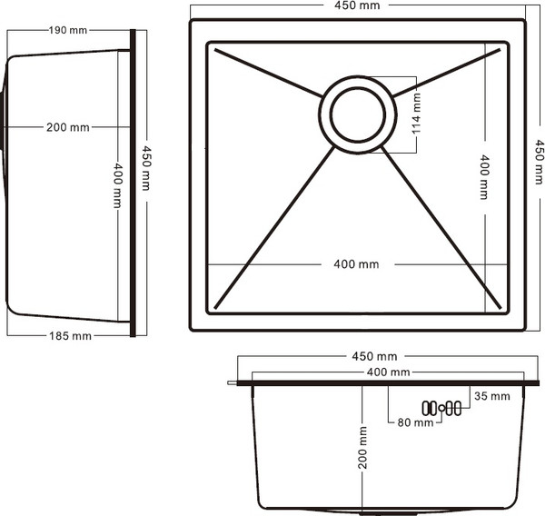 Мойка кухонная Schtoff Undermount Best Decor Black 4545