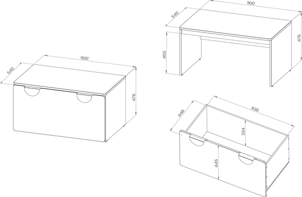 Скамья детская Mebelain Пикси 90х54х48