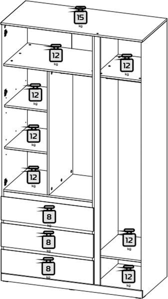 Шкаф Mio Tesoro Варма Стор 123 222х123х57