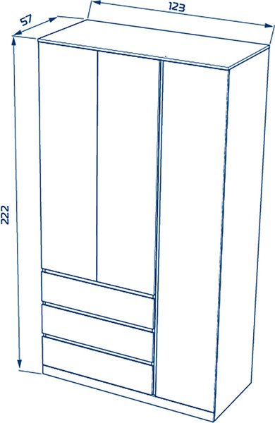 Шкаф Mio Tesoro Варма Стор 123 222х123х57