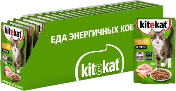Влажный корм для кошек Kitekat С курицей в соусе - фото