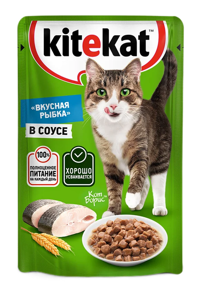 Влажный корм для кошек Kitekat С рыбой в соусе