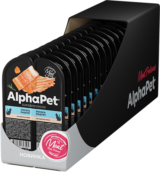 Влажный корм для кошек AlphaPet С лососем паштет / 211004 - фото