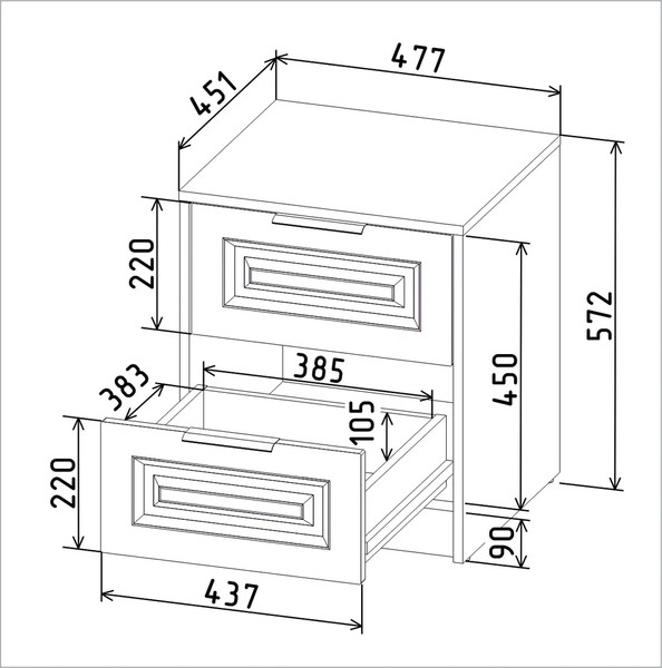 Тумба Интерлиния Концепт КТ-ТК1-57 Деко