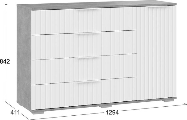 Комод ТриЯ Хилтон комбинированный