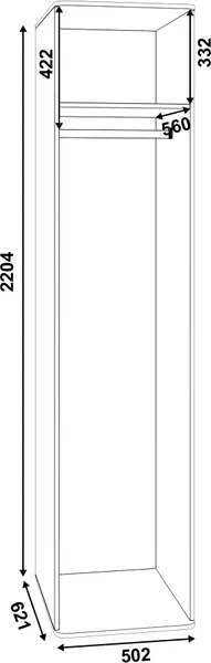 Шкаф MODULA Карпин INV01HP-1D-502/621/2204(02)