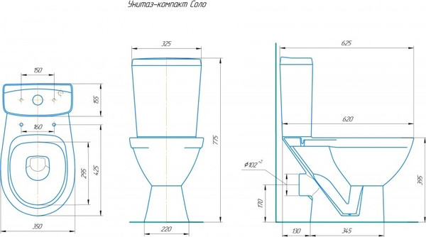 Унитаз напольный Rosa Соло Люкс