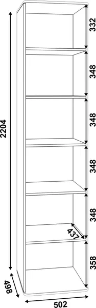 Шкаф MODULA Карпин INV01HS-1D-502/498/2204(02)