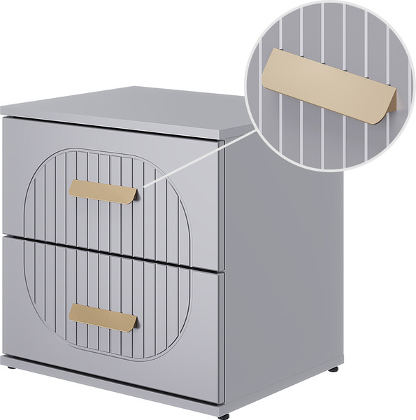 Прикроватная тумба MODULA Хелена INV02T-2S-502/398/490(16)